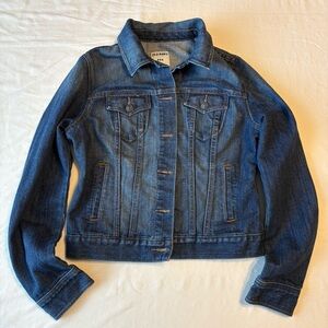 Old Navy Women’s Denim Trucker Jacket Dark Worn